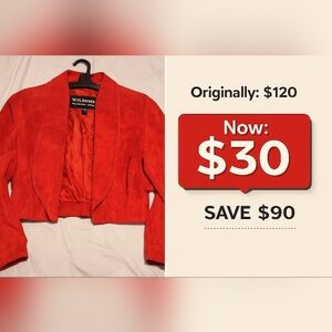 Wilsons Leather Bright Red Women's Blazer